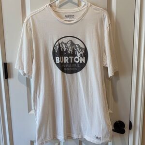Burton White Graphic Tee with Mountain Design